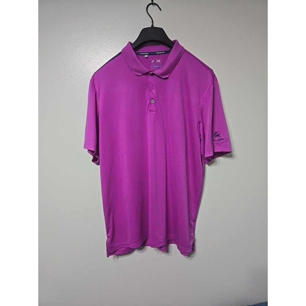 Adidas ClimaCool Golf Polo Shirt Men's Magenta Purple The Lakes Loon Resort